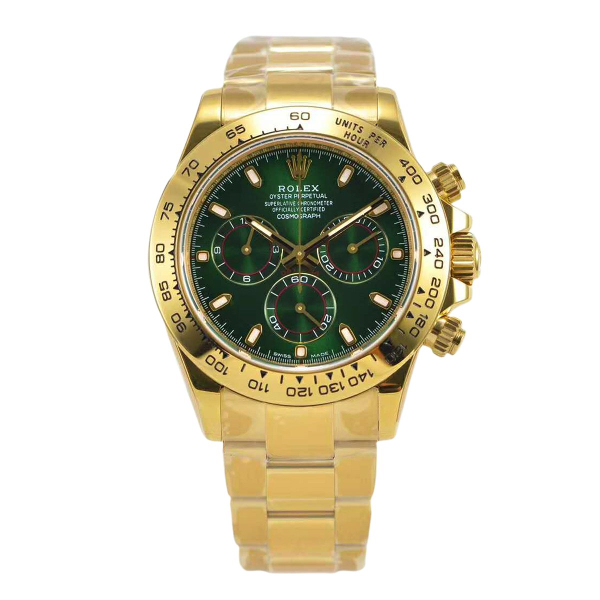 Daytona 116508 Green Dial in Yellow Gold