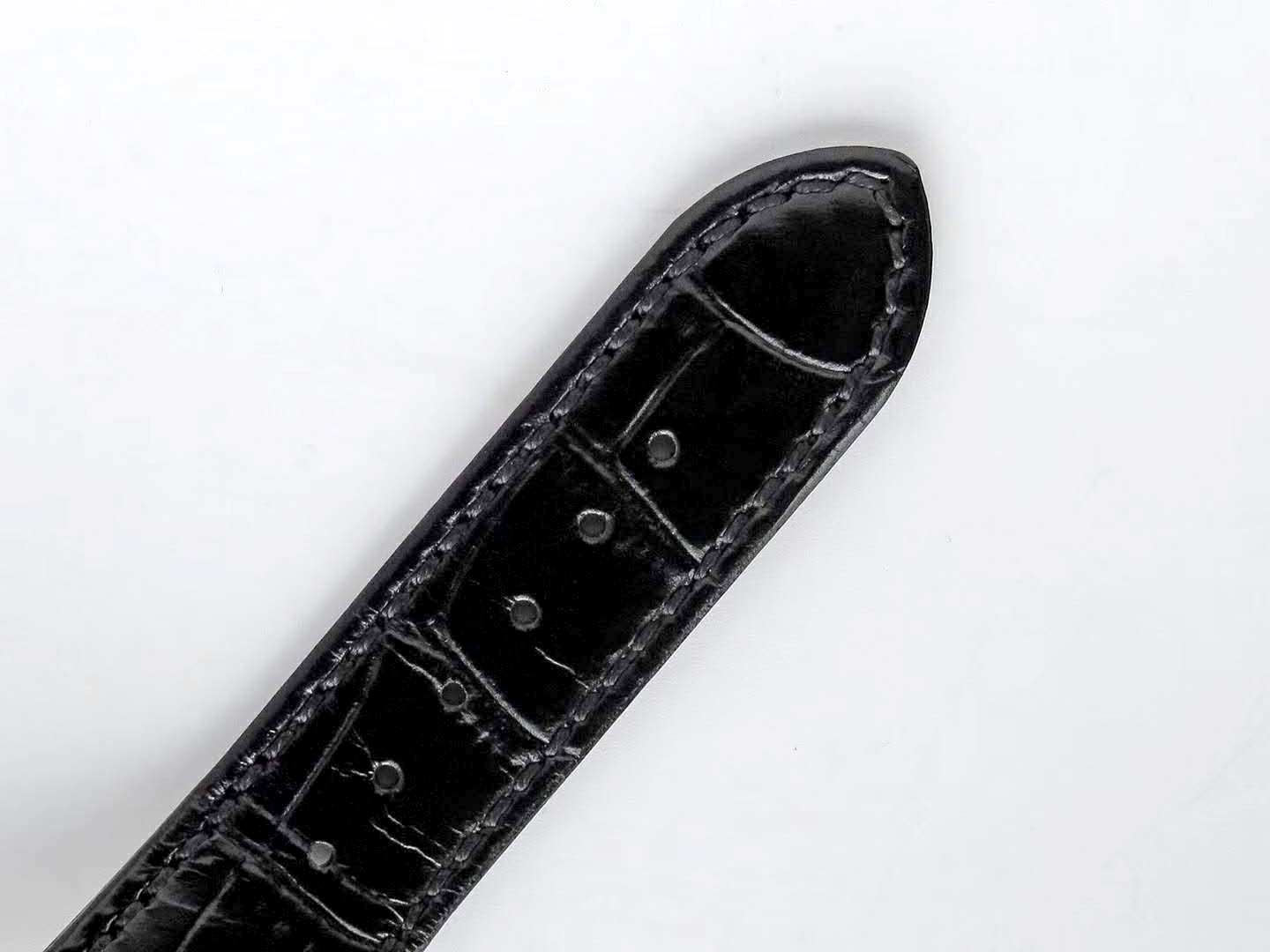 Nautilus Jumbo 5711 White Dial in Steel with Black Leather Strap