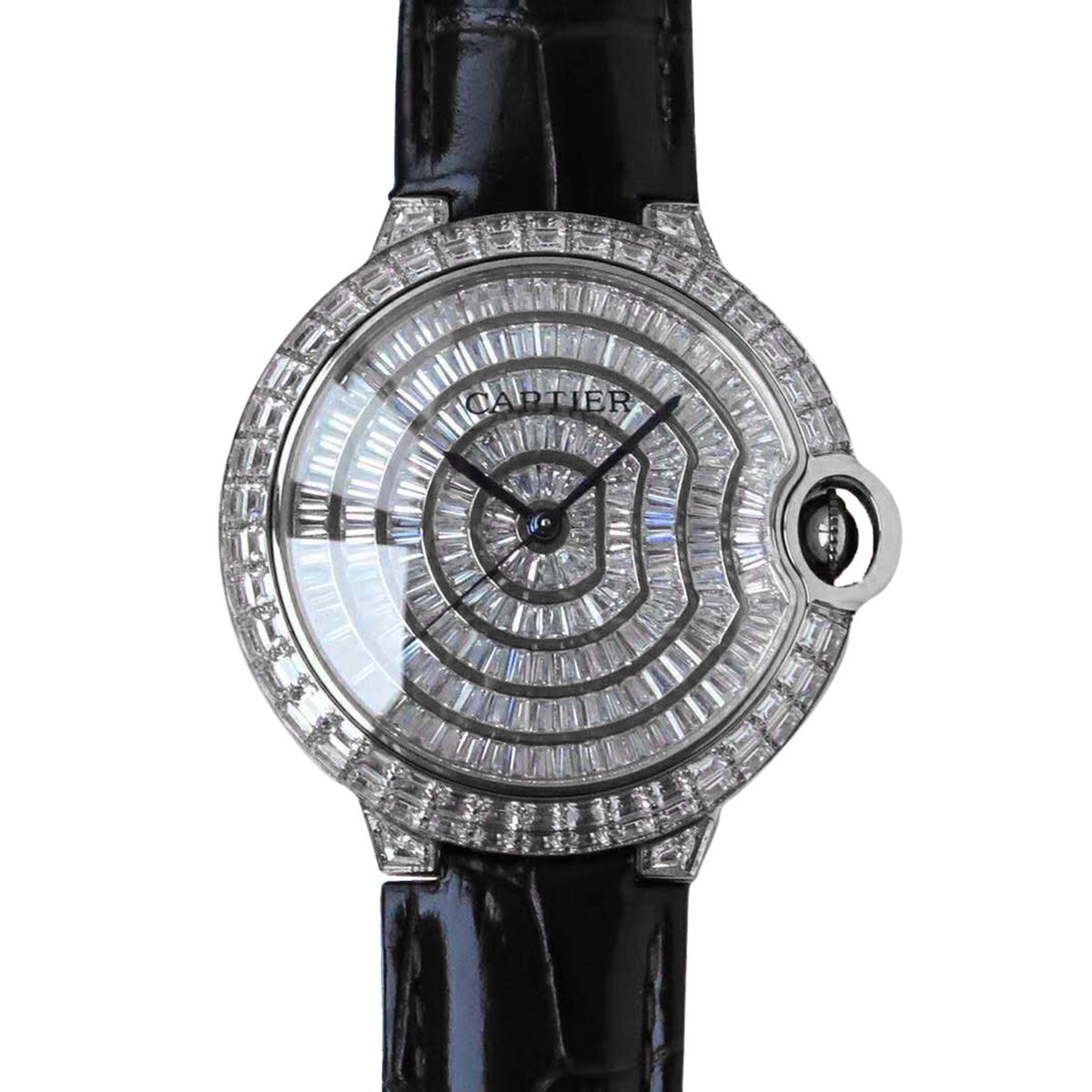 Ballon Bleu de Ca*t1er 42mm D1am0nd Paved Dial in Steel