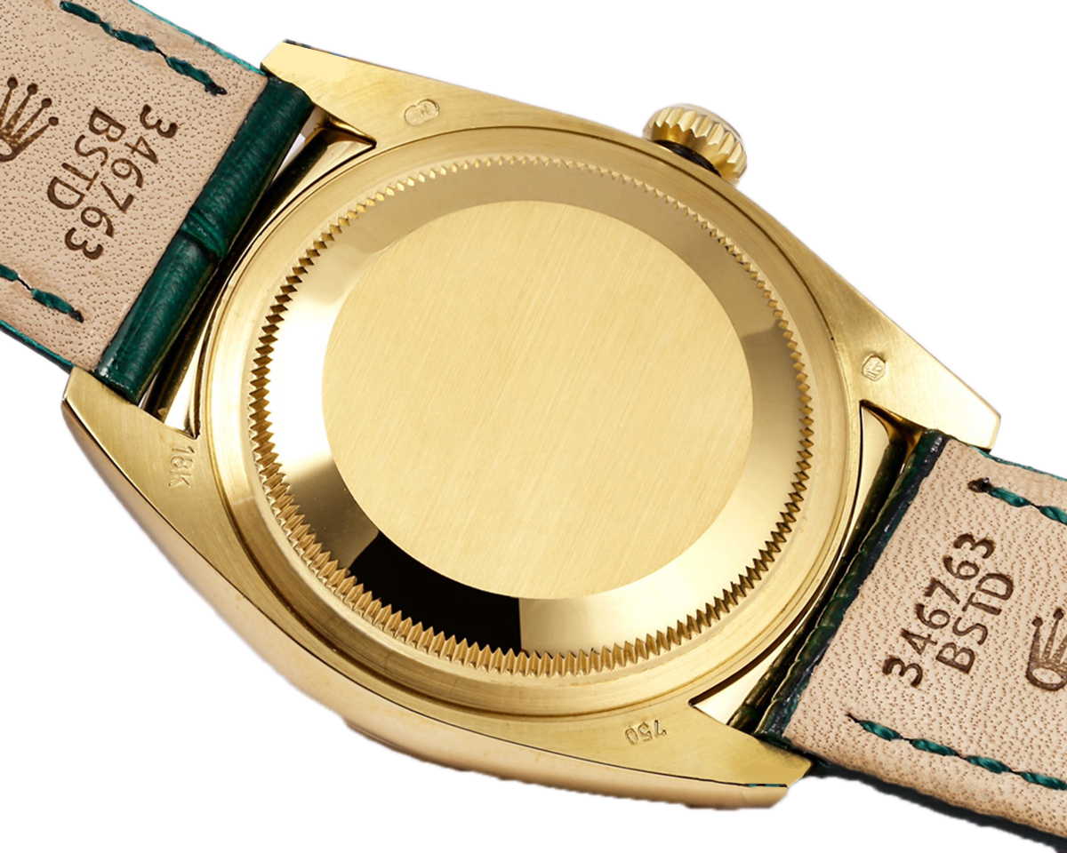 Day-Date 40 Green Dial in Yellow Gold on Leather Strap