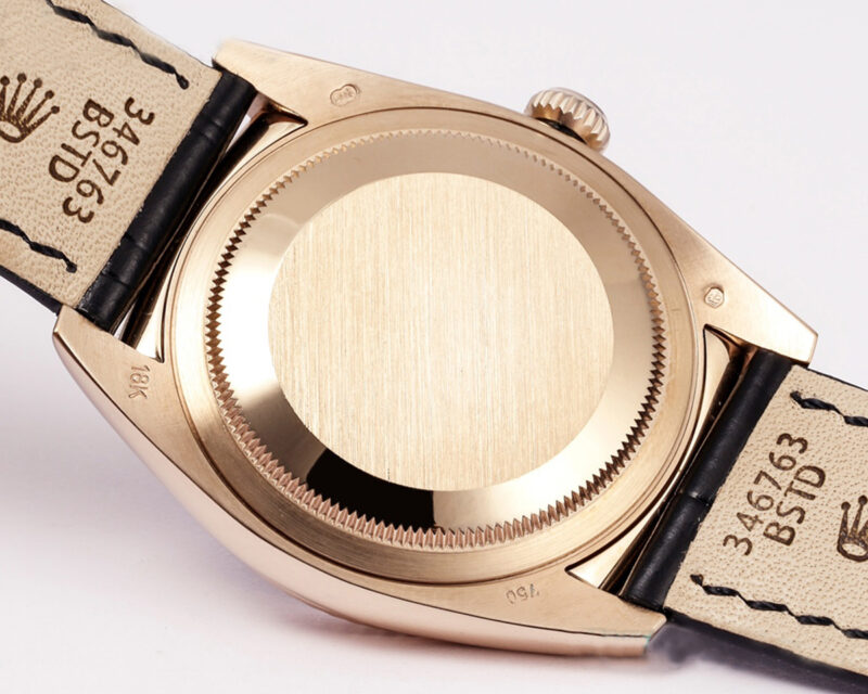 Day-Date 40 Silver Dial in Rose Gold on Leather Strap